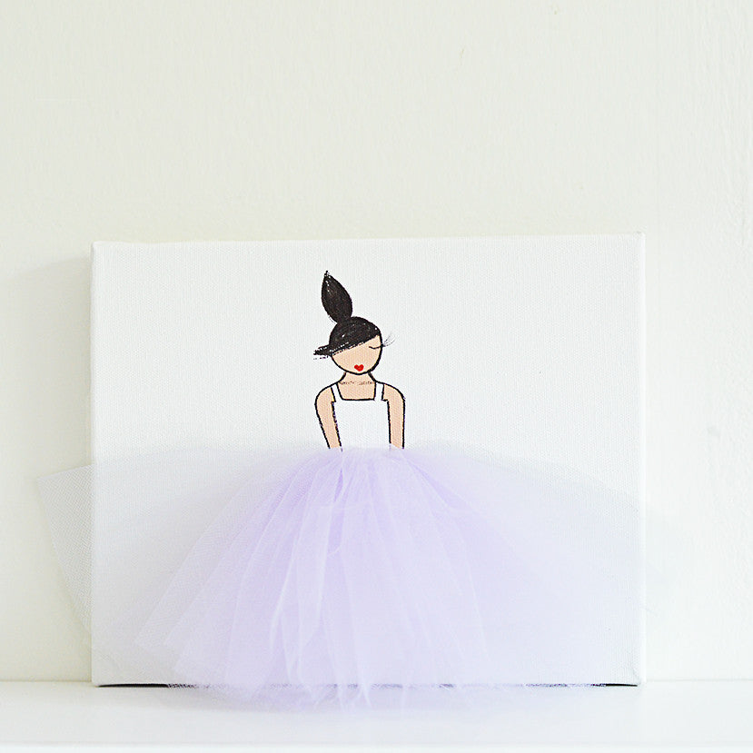 Girls Wall Decor - Ballerina Art Purple Tutu | Shenasi Concept
