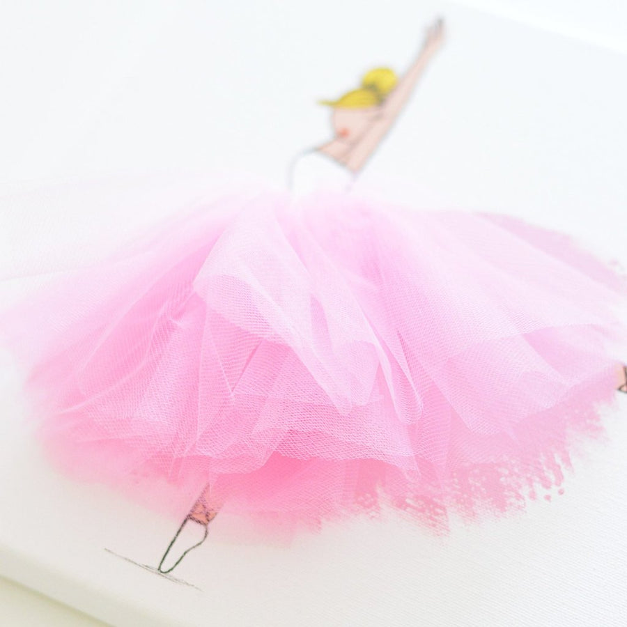 Nursery Wall Art - Jumping Ballerina Art Dressi Diva (Sofia Style) Pink Tutu Angle