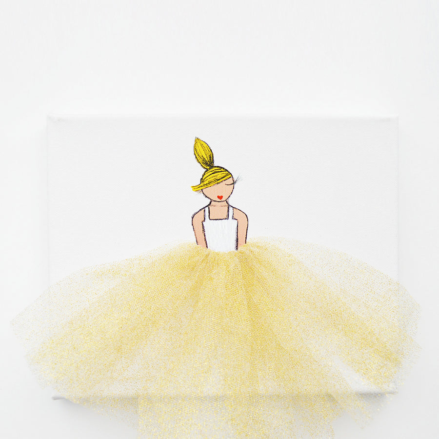 Girls Wall Art - Ballerina Art Golden Tutu | Shenasi Concept