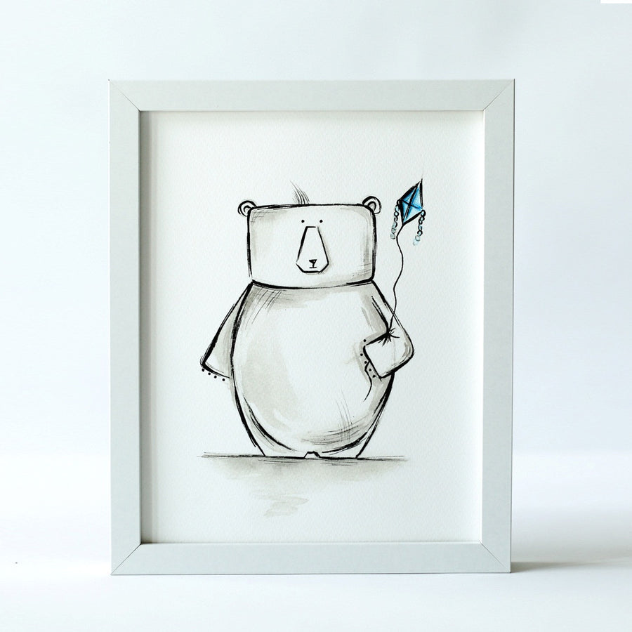 Nursery Art Boy - Simon With Kite Print | Shenasi Concept
