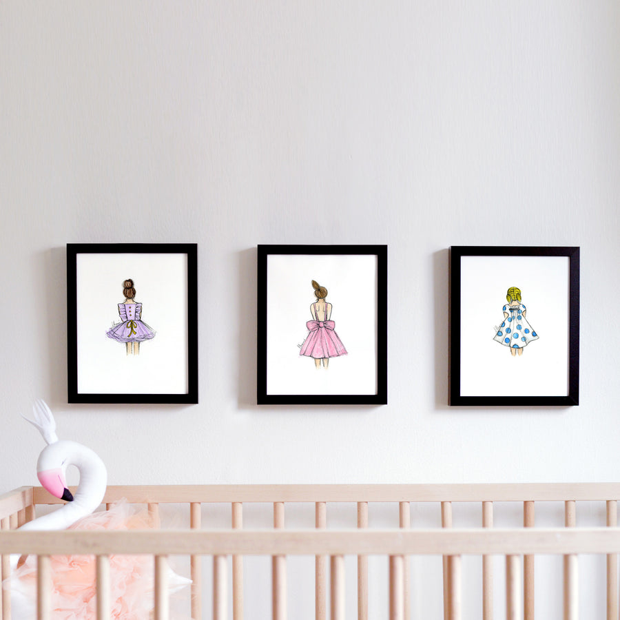 ballerina art set for girls room - shenasi concept