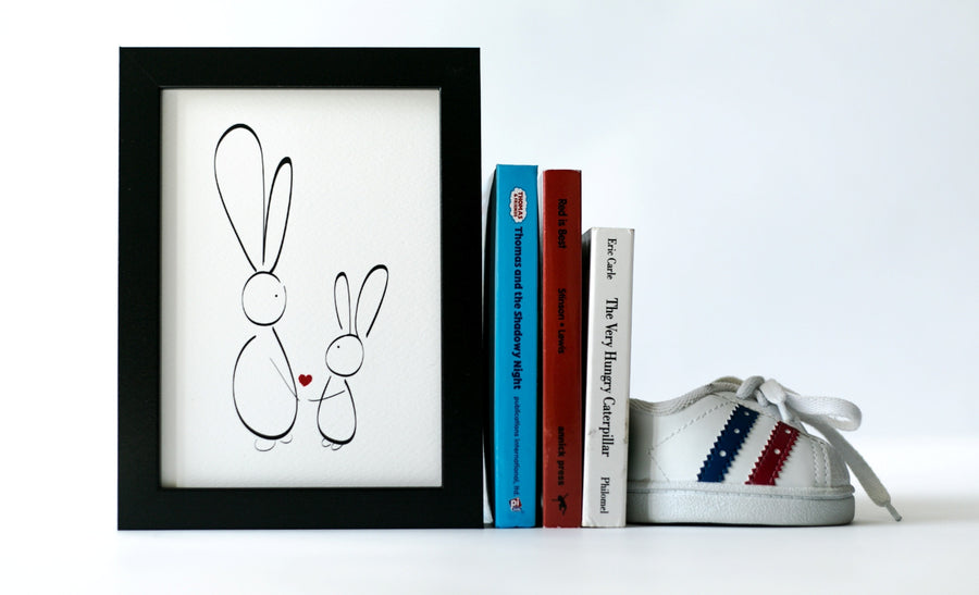 Nursery Art for Kids Lily & Billy Bunny Print | Shenasi Concept