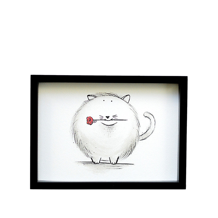 Nursery Decor - Snow Ball the Cat Art Print | Shenasi Concept
