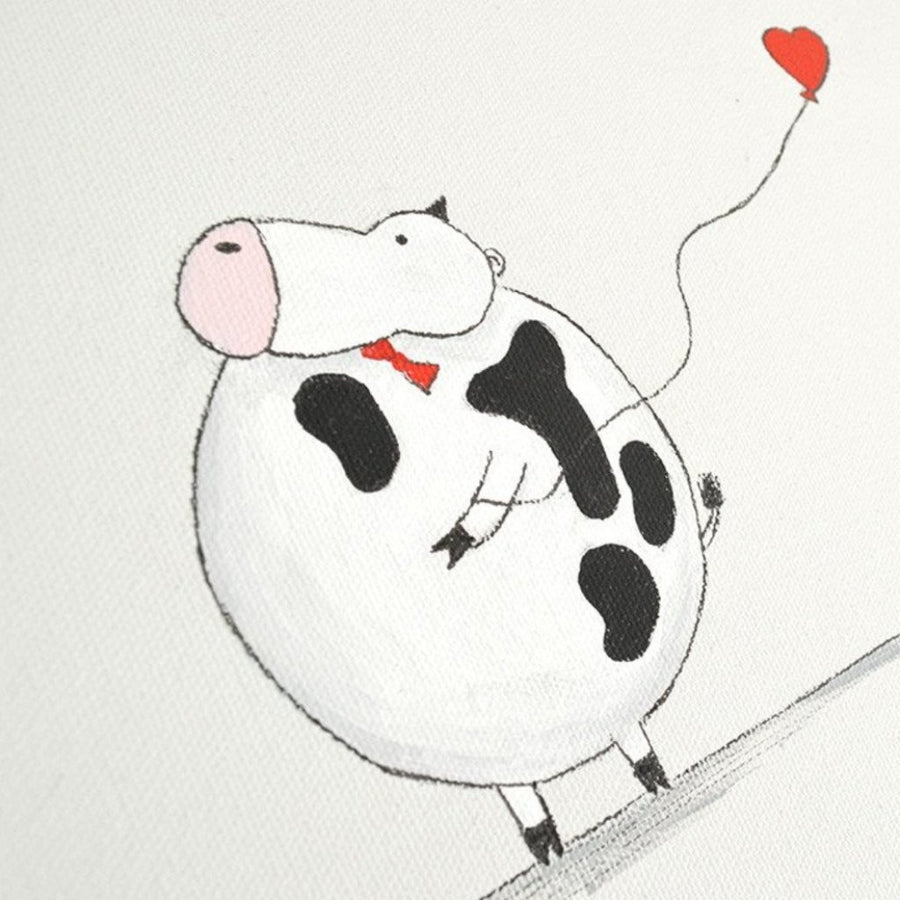 hand painted nursery art for boy - alex the cow | shenasi concept