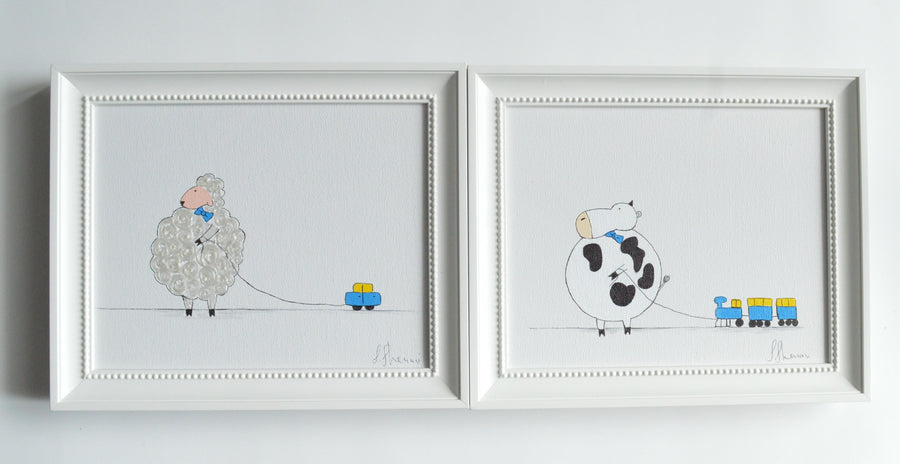 Hand Painted Nursery Art Set - Animal | Shenasi Concept