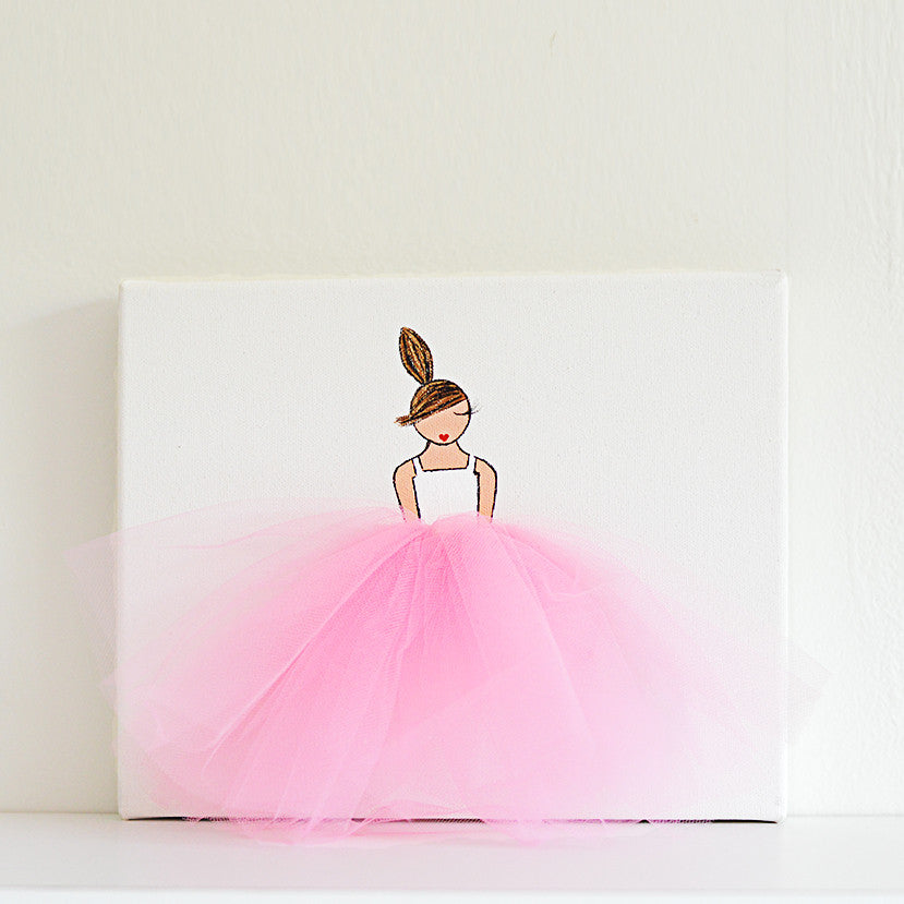 Girls Wall Decor - Ballerina Art Pink Tutu | Shenasi Concept