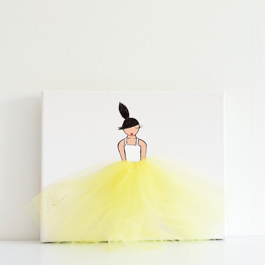 Nursery Art Set - Dressi Diva Ballerina Yellow Tutu | Shenasi Concept