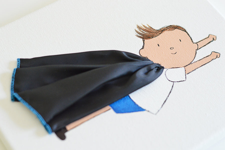 Boys Nursery Décor - Milo the Hero Black Cape | Shenasi Concept