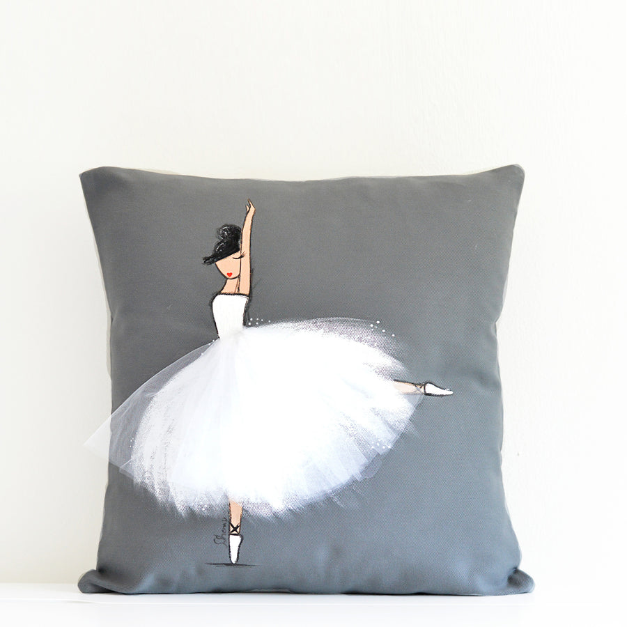 Nursery Décor - Grey Ballerina Cushion Cover | Shenasi Concept