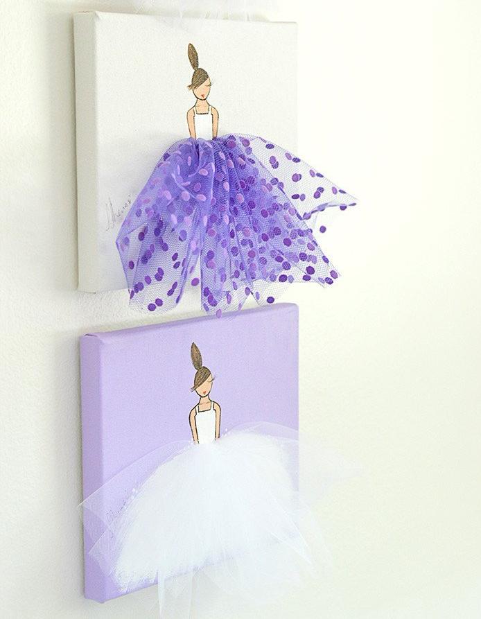 Purple Ballerina - Nursery Wall Decor Set