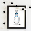 nursery art print boy - superhero bunny hocky player | shenasi concept