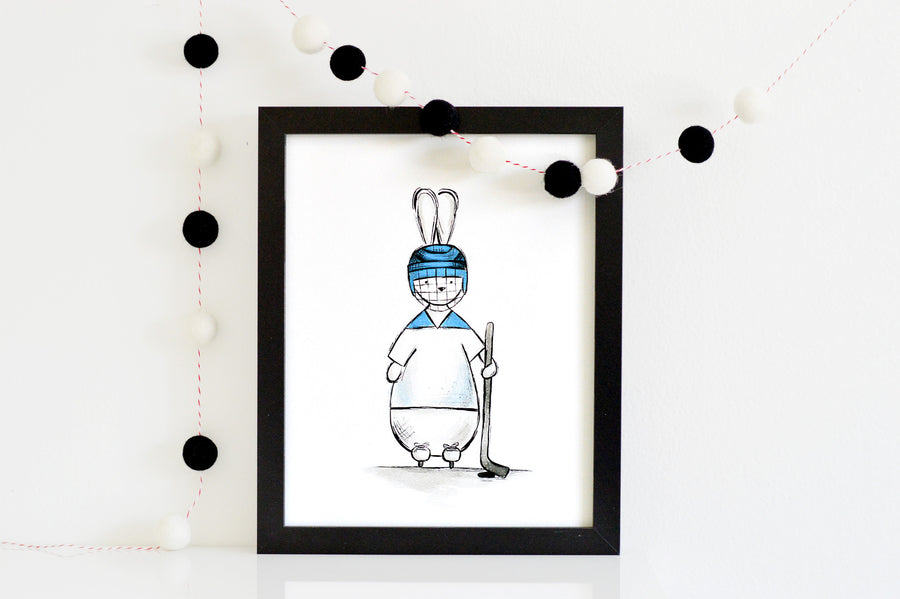 Nursery Decor Boy - Captain Bun Hocky Player - Shenasi Concept