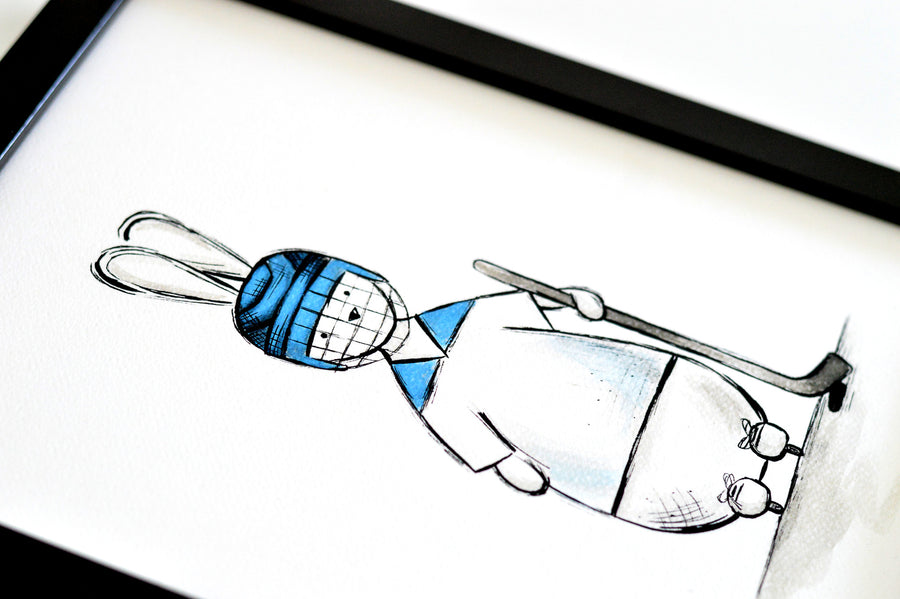 Baby Boy Nursery Decor - Captain Bun Hocky Bunny - Shenasi Concept