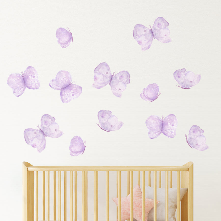 baby girl purple butterfly decal | Peppy Lu
