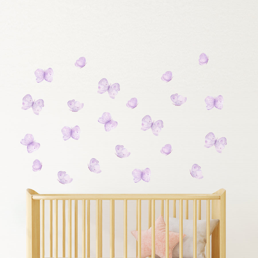 baby girl purple butterfly wall decal | Peppy Lu