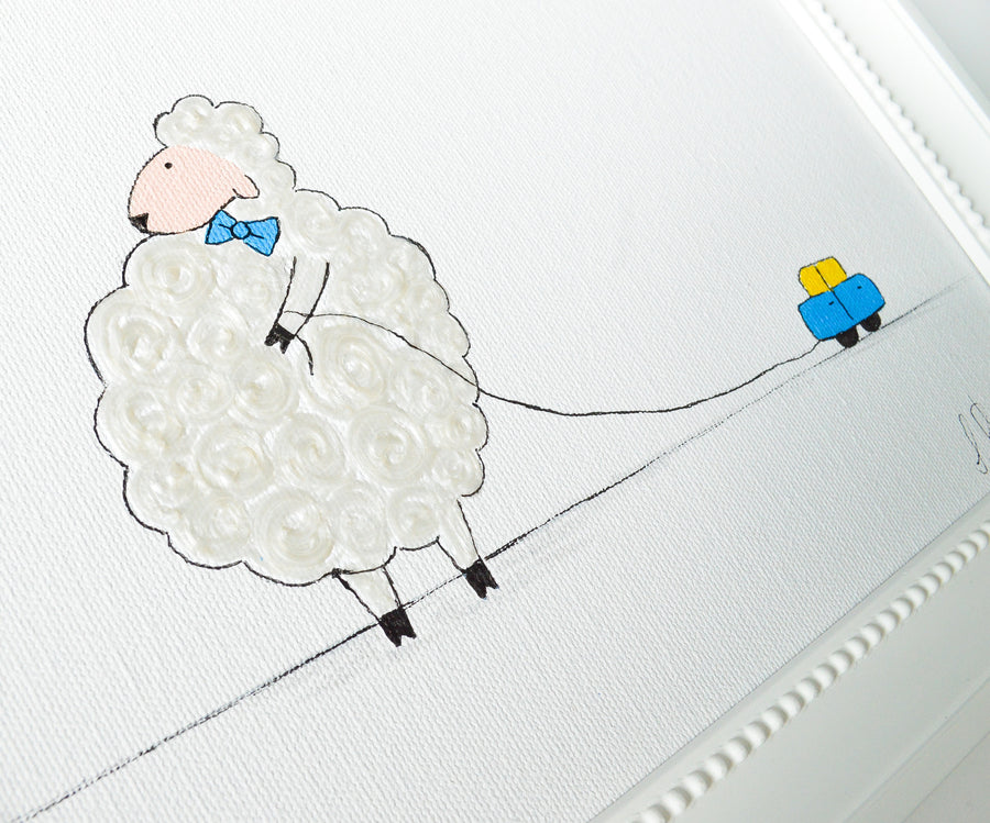 Hand Painted Nursery Art - Tony the Sheep | Shenasi Concept