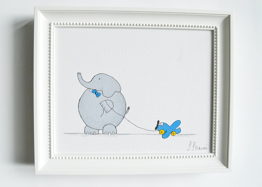 Hand Painted Nursery Art Elephant | Shenasi Concept