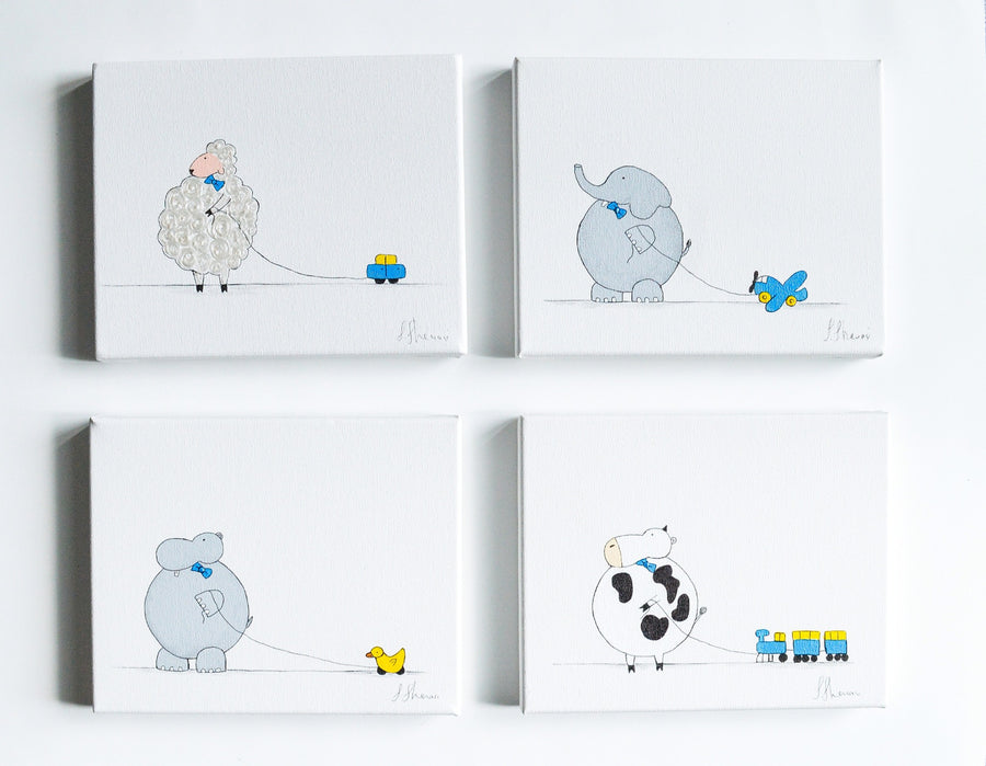 Set of Hand Painted Nursery Art Tony Sheep | Shenasi Concept