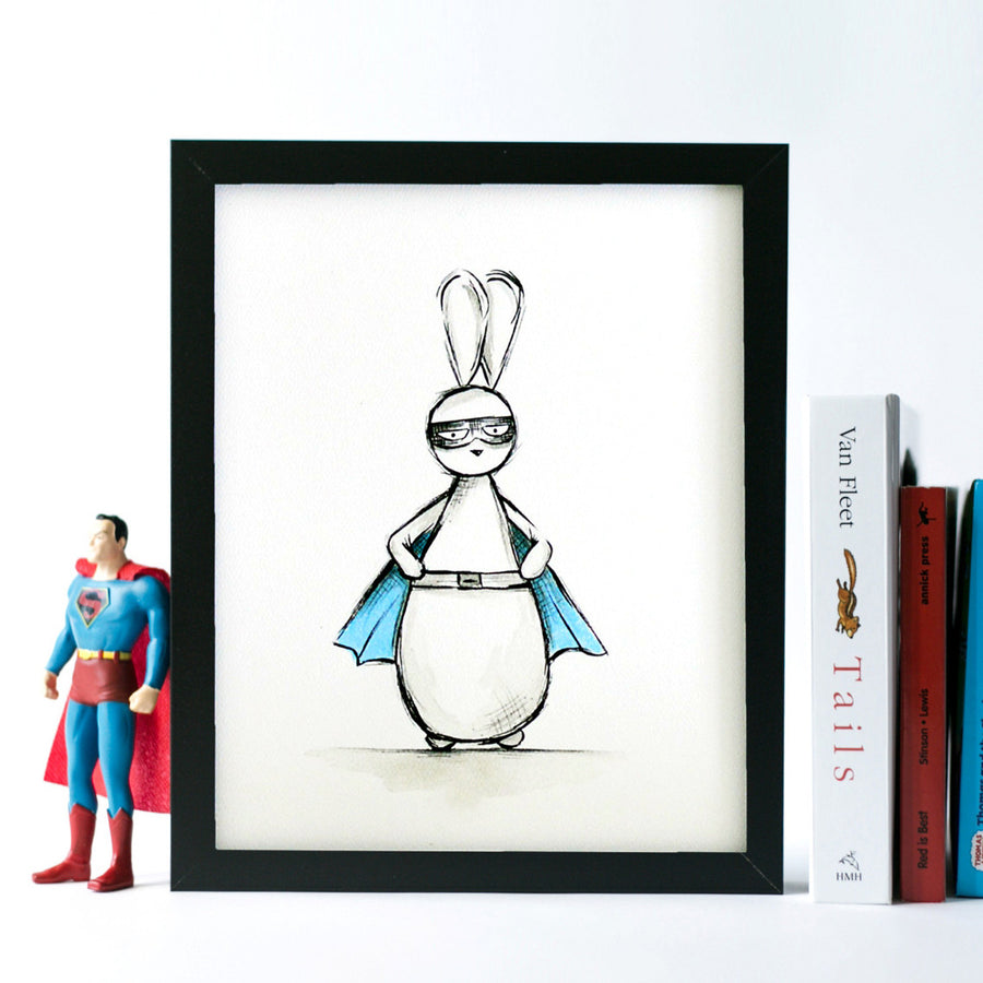 Nursery Art Print - Captain Bun Superhero | Shenasi Concept