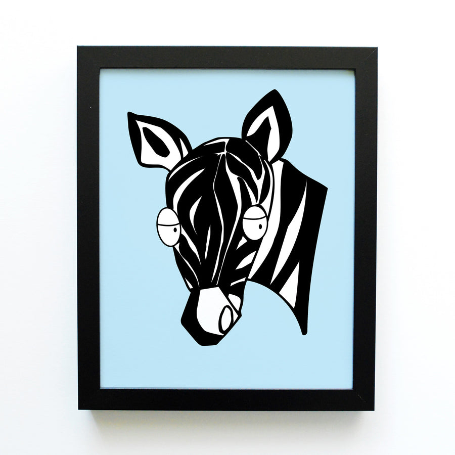 boy nursery art print - safari animals - zebra - shenasi concept