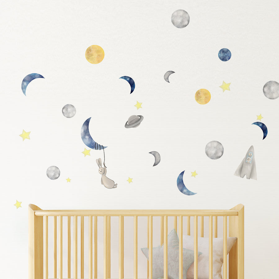 space moon star wall decal| Shenasi Concept