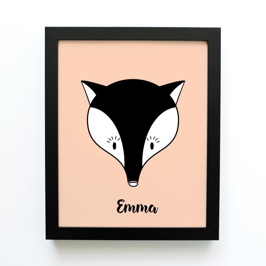 boy nursery art print - safari animals fox - shenasi concept