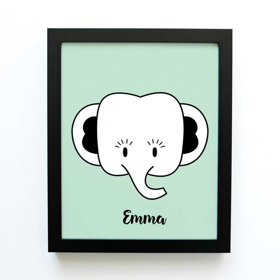 boy nursery art print - safari animals elephant - shenasi concept