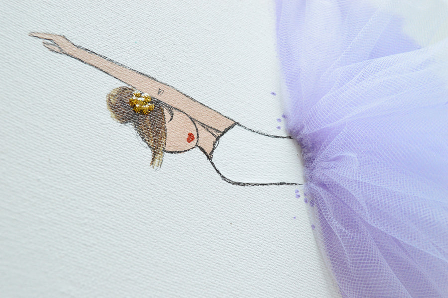 Girls Wall Decor - Ballet Dancer Wall Art Purple | Shenasi Concept