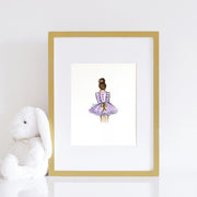 nursery wall art for kids - girl in purple - shenasi concept