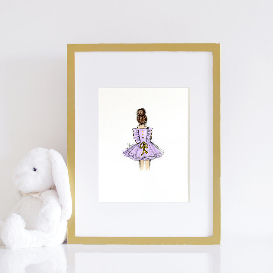 nursery wall art for kids - girl in purple - shenasi concept