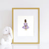 nursery wall art for kids - girl in purple - shenasi concept