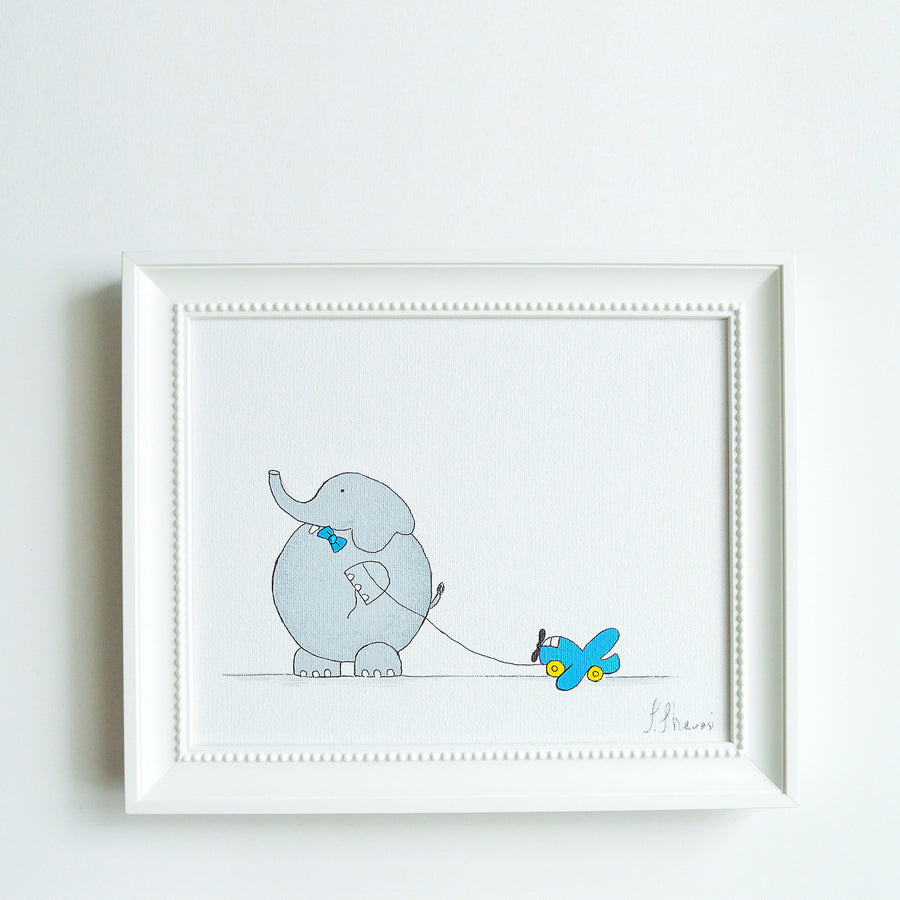 Hand Painted Nursery Canvas Art For Kids - Elephant | Shenasi Concept