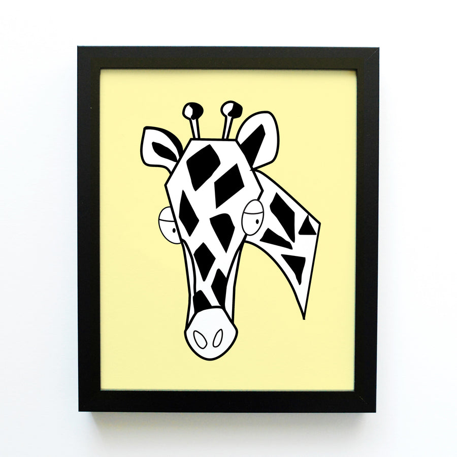 boy nursery art print - safari animals giraffe - shenasi concept